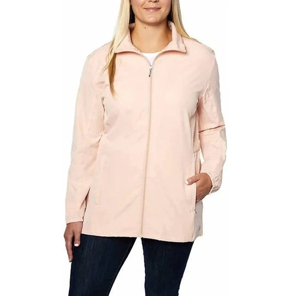 ✨NWT Hang Ten Pink UPF 50+ Water Repellant Hybrid Rain Jacket Plus Size XXL - Picture 9 of 11